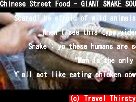 Chinese Street Food - GIANT SNAKE SOUP Guangdong China  (c) Travel Thirsty