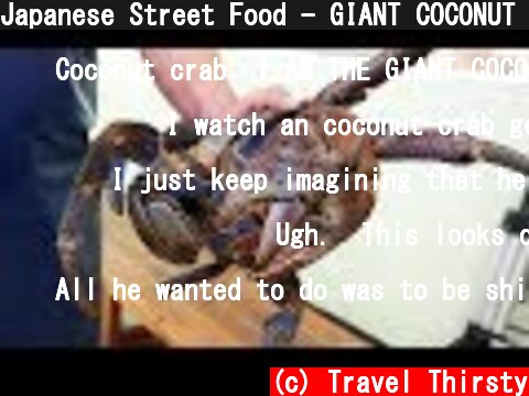 Japanese Street Food - GIANT COCONUT CRAB Seafood Okinawa Japan  (c) Travel Thirsty