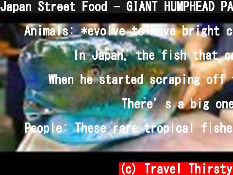 Japan Street Food - GIANT HUMPHEAD PARROTFISH Sashimi Okinawa Japanese  (c) Travel Thirsty