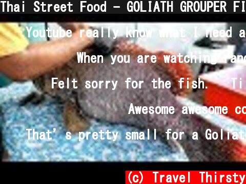 Thai Street Food - GOLIATH GROUPER FISH Cutting Skills Bangkok Seafood Thailand  (c) Travel Thirsty