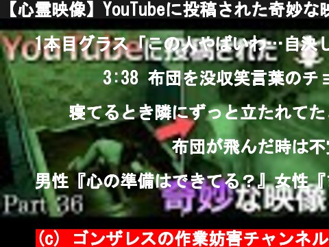 【心霊映像】YouTubeに投稿された奇妙な映像 Part36【作業妨害】  (c) ゴンザレスの作業妨害チャンネル
