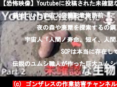【恐怖映像】Youtubeに投稿された未確認な生物 Part2【作業妨害】  (c) ゴンザレスの作業妨害チャンネル