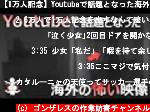 【1万人記念】Youtubeで話題となった海外の怖い映像 6選【作業妨害】  (c) ゴンザレスの作業妨害チャンネル