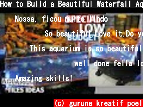 How to Build a Beautiful Waterfall Aquarium with Ceramic Tiles - PALUDARIUM WATERFALL DIORAMA  (c) gurune kreatif poel