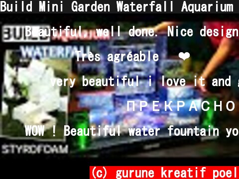 Build Mini Garden Waterfall Aquarium - CREATIVE IDEAS WITH CEMENT AND STYROFOAM VERY EASY  (c) gurune kreatif poel