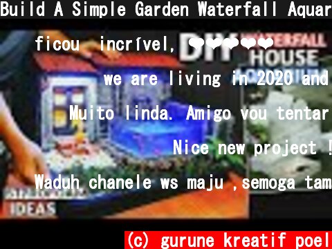 Build A Simple Garden Waterfall Aquarium House Terrace - How To Make An Aquarium With Cement + Foam  (c) gurune kreatif poel