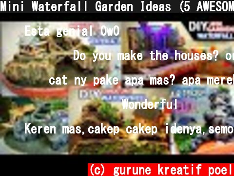 Mini Waterfall Garden Ideas (5 AWESOME IDEAS WATERFALL MODELS DIORAMA) with Styrofoam  (c) gurune kreatif poel