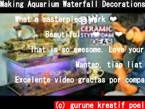Making Aquarium Waterfall Decorations Using Ceramics - Cliff Rock Diorama Waterfall Aquarium  (c) gurune kreatif poel