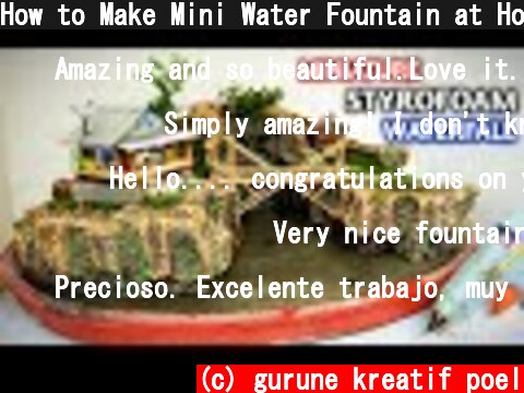 How to Make Mini Water Fountain at Home with Styrofoam - Mini Landscape Waterfall  (c) gurune kreatif poel