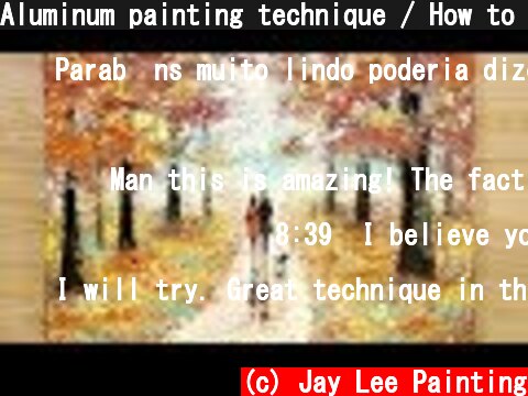 Aluminum painting technique / How to draw a couple walking dog  (c) Jay Lee Painting