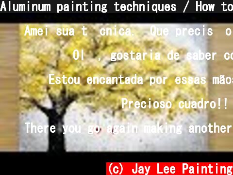 Aluminum painting techniques / How to draw hearts hanging on a tree / Easy drawing  (c) Jay Lee Painting
