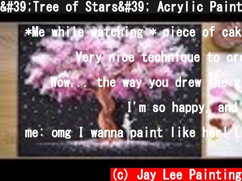 'Tree of Stars' Acrylic Painting Technique #345  (c) Jay Lee Painting
