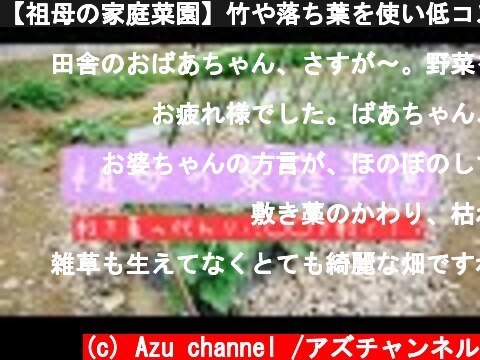 【祖母の家庭菜園】竹や落ち葉を使い低コストで菜園作り！！  (c) Azu channel /アズチャンネル