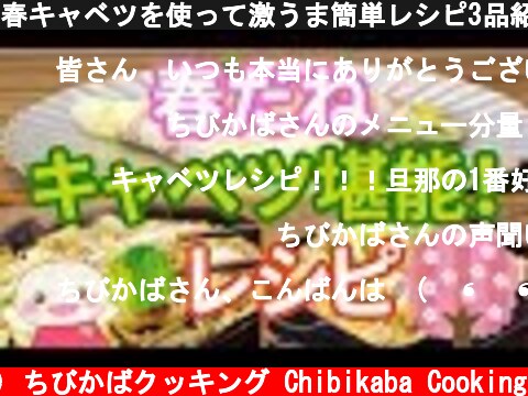 春キャベツを使って激うま簡単レシピ3品紹介♪#221  (c) ちびかばクッキング Chibikaba Cooking