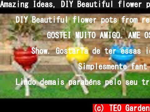 Amazing Ideas, DIY Beautiful flower pots from recycled old plastic bottles  (c) TEO Garden