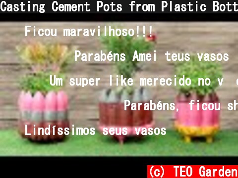 Casting Cement Pots from Plastic Bottles - Casting Project  (c) TEO Garden
