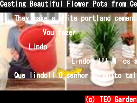 Casting Beautiful Flower Pots from Cement for Your Patio and Front Yard Garden  (c) TEO Garden