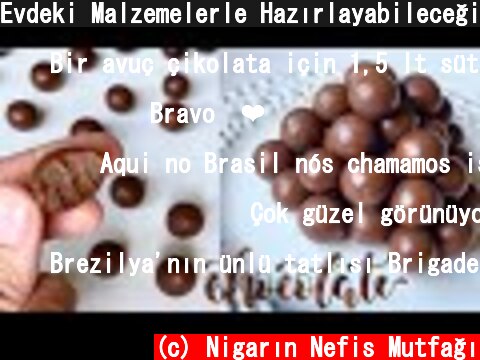 Evdeki Malzemelerle Hazırlayabileceğiniz Sütlü Çikolata Topları 💯 Homemade Milk Chocolate Balls 🍫  (c) Nigarın Nefis Mutfağı