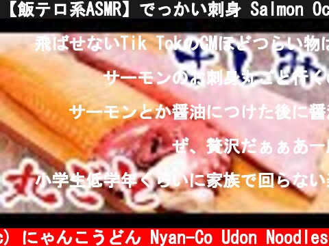 【飯テロ系ASMR】でっかい刺身 Salmon Octopus Takosashi SASHIMI Eating Sounds【咀嚼音】  (c) にゃんこうどん Nyan-Co Udon Noodles