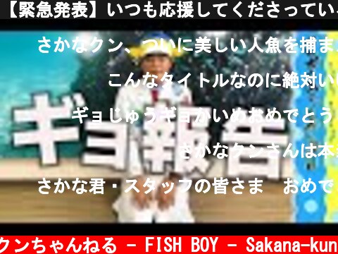 【緊急発表】いつも応援してくださっている皆様へギョ報告です。  (c) さかなクンちゃんねる - FISH BOY - Sakana-kun
