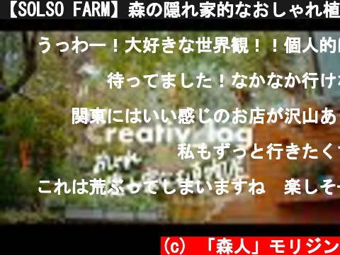 【SOLSO FARM】森の隠れ家的なおしゃれ植物専門店に行ってきたVLOG #157  (c) 「森人」モリジン