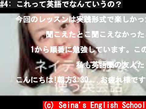#4: これって英語でなんていうの？  (c) Seina's English School