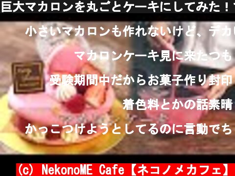 巨大マカロンを丸ごとケーキにしてみた！マカロンケーキの作り方 macaron cake  (c) NekonoME Cafe【ネコノメカフェ】