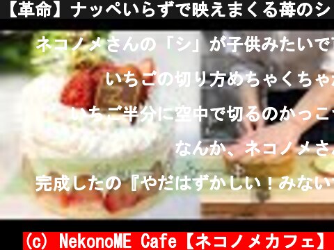 【革命】ナッペいらずで映えまくる苺のショートケーキを作ってみた。cottaコラボChristmas strawberry cake  (c) NekonoME Cafe【ネコノメカフェ】