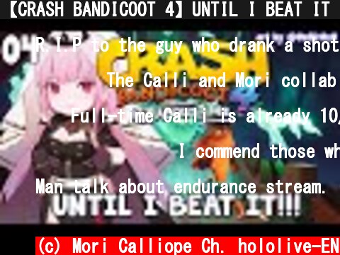 【CRASH BANDICOOT 4】UNTIL I BEAT IT (mostly). #hololiveEnglish #holoMyth  (c) Mori Calliope Ch. hololive-EN