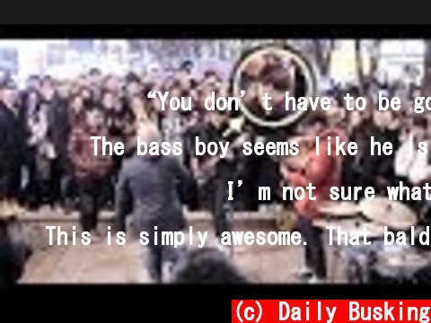 구경하던 남학생 베이스 소름돋는 즉흥연주 라이브 (BLSG 분리수거 밴드 홍대버스킹)  (c) Daily Busking