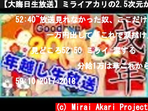【大晦日生放送】ミライアカリの2.5次元から配信中！  (c) Mirai Akari Project