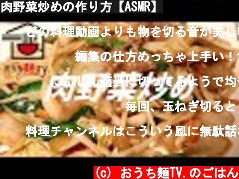 肉野菜炒めの作り方【ASMR】  (c) おうち麺TV.のごはん