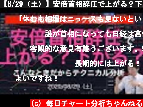 【8/29（土）】安倍首相辞任で上がる？下がる？  (c) 毎日チャート分析ちゃんねる