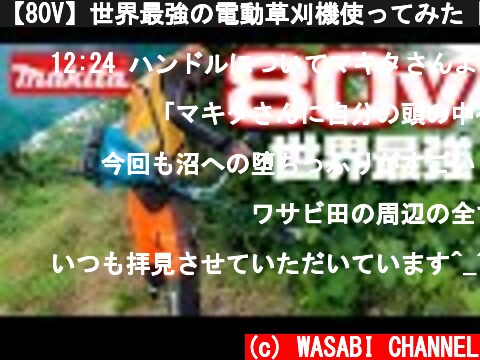 【80V】世界最強の電動草刈機使ってみた【マキタ】MUR012GZ  (c) WASABI CHANNEL