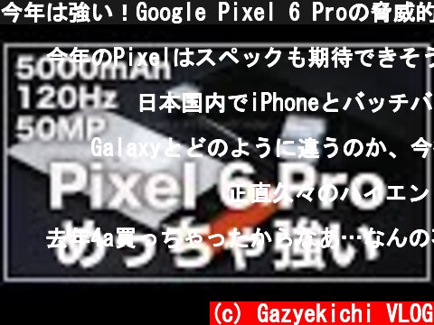 今年は強い！Google Pixel 6 Proの脅威的スペックがリーク。Pixel 6との違いまとめ  (c) Gazyekichi VLOG