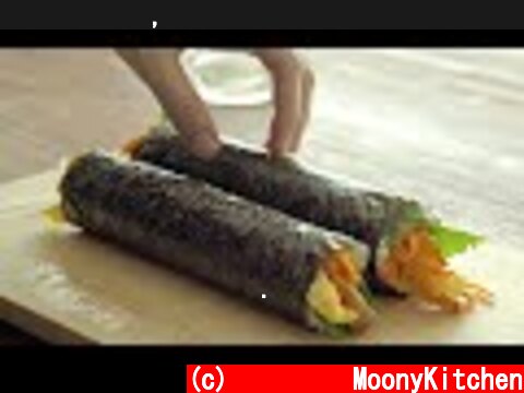 양배추 김밥, 이렇게 하면 밥 없는 김밥 보다 맛있고 쉬워요.  (c) 무니키친MoonyKitchen