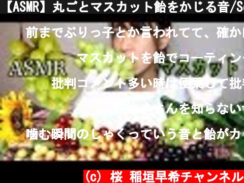 【ASMR】丸ごとマスカット飴をかじる音/Sound Eating Candied Green Grapes  (c) 桜 稲垣早希チャンネル