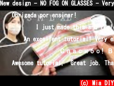 New design - NO FOG ON GLASSES - Very quick & easy 3D face mask sewing tutorial  (c) Mia DIY