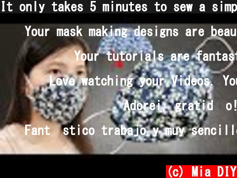 It only takes 5 minutes to sew a simple mask | Face mask sewing tutorial | DIY face mask at home  (c) Mia DIY