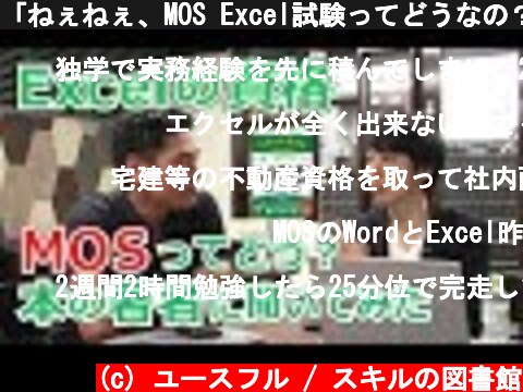 「ねぇねぇ、MOS Excel試験ってどうなの？ほんとに実務で役たつの？」グイグイ聞いてみた  (c) ユースフル / スキルの図書館