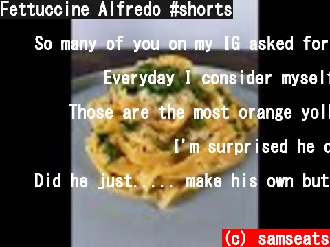 Fettuccine Alfredo #shorts  (c) samseats