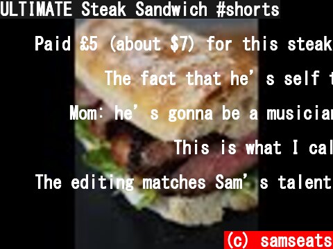 ULTIMATE Steak Sandwich #shorts  (c) samseats