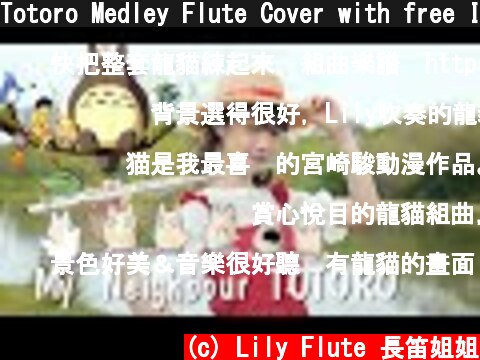 Totoro Medley Flute Cover with free Instrumental Backing Music｜Lily Flute Cover  (c) Lily Flute 長笛姐姐