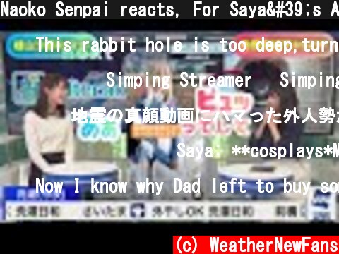 Naoko Senpai reacts, For Saya's Anime Cosplay.  (c) WeatherNewFans