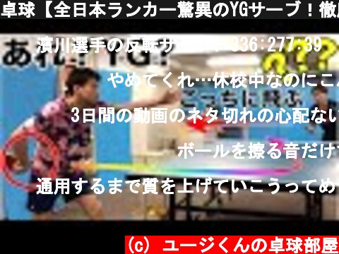 卓球【全日本ランカー驚異のYGサーブ！徹底解説！】~88~  (c) ユージくんの卓球部屋