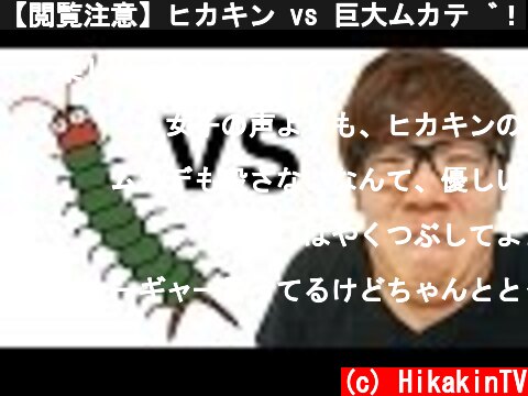 【閲覧注意】ヒカキン vs 巨大ムカデ！  (c) HikakinTV
