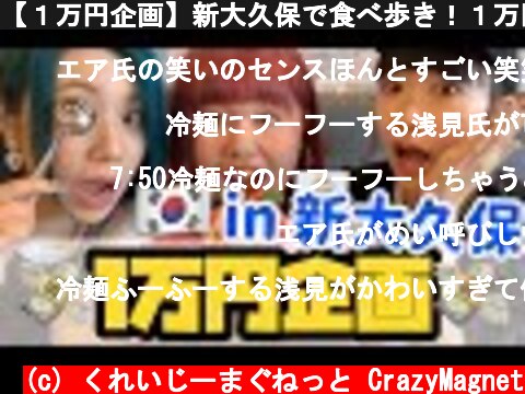 【１万円企画】新大久保で食べ歩き！１万円使い切るまで帰れません！！！일본에서 인기 많은 한국식당에서 맛집 탐방  (c) くれいじーまぐねっと CrazyMagnet