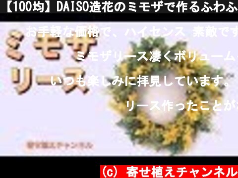 【100均】DAISO造花のミモザで作るふわふわリース！インテリアフラワー向きのアーティフィシャルフラワーアレンジ☆  (c) 寄せ植えチャンネル