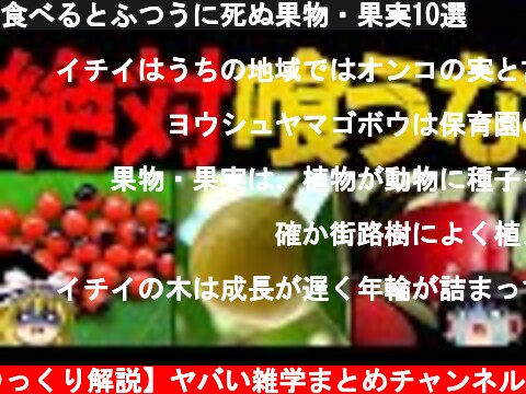 食べるとふつうに死ぬ果物・果実10選  (c) 【ゆっくり解説】ヤバい雑学まとめチャンネル