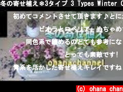 冬の寄せ植え❄3タイプ 3 Types Winter Container ideas  (c) ohana chan